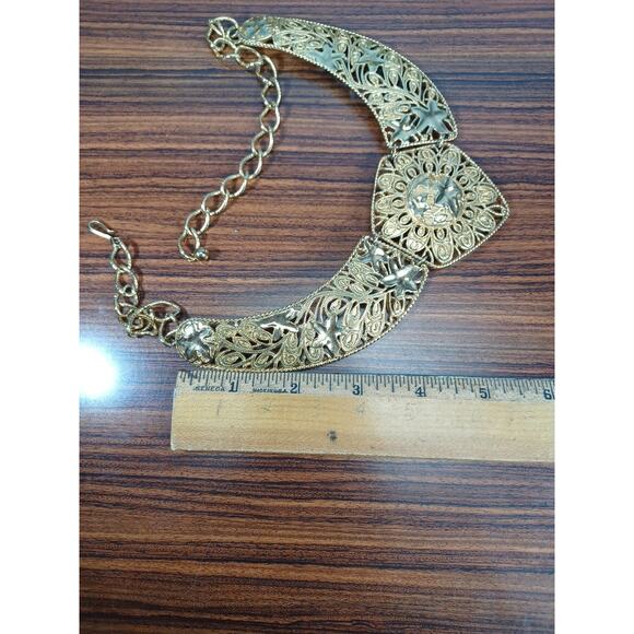 Vintage 90s Jose Maria Barrera for Avon Falling Leaves Necklace Golden Beautiful - Picture 7 of 16